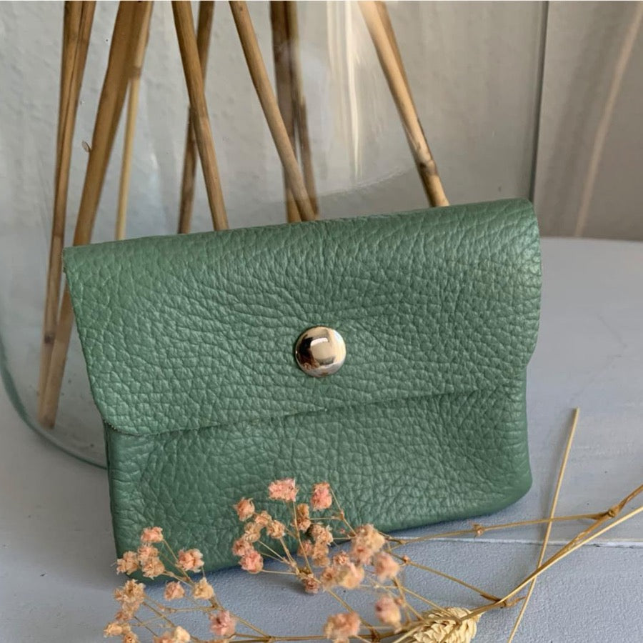 Italiaans leder portemonnee groen