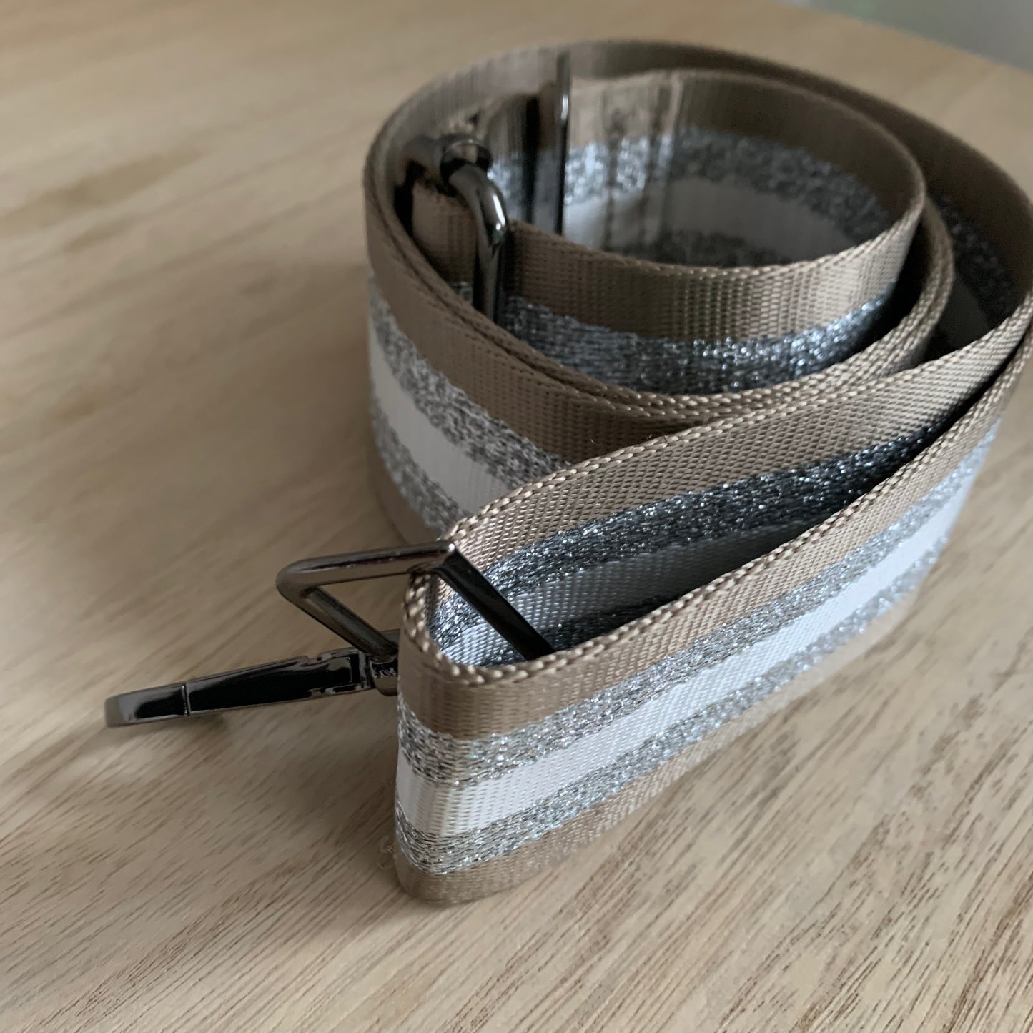 Schouderband breed Brons/Beige/Zilver