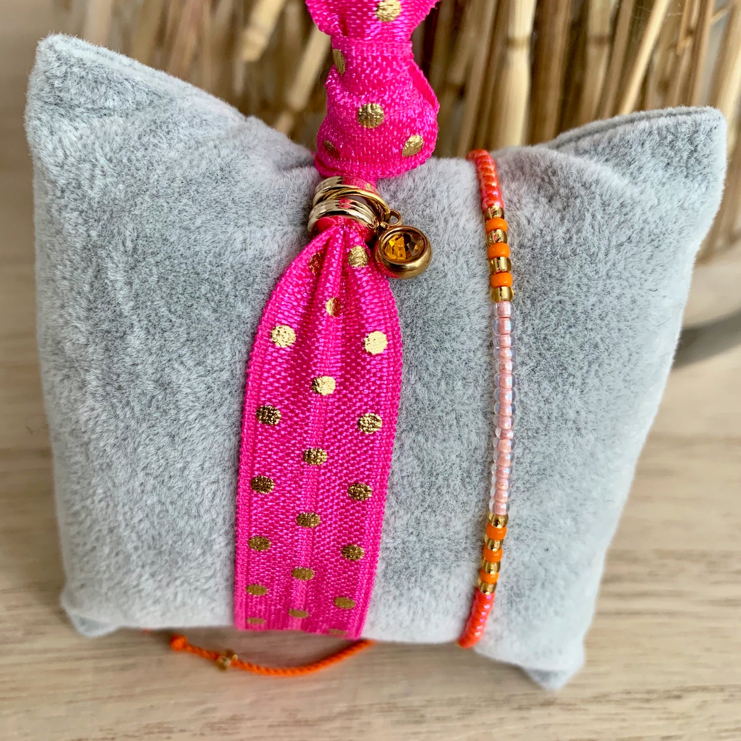 Ibiza setje Fuchsia Dot Oranje