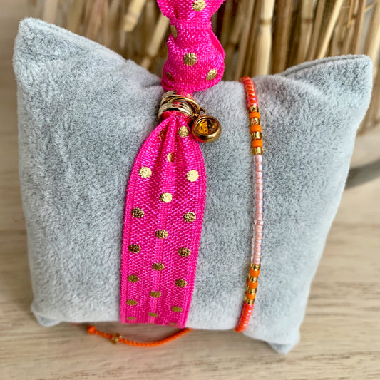 Ibiza setje Fuchsia Dot Oranje