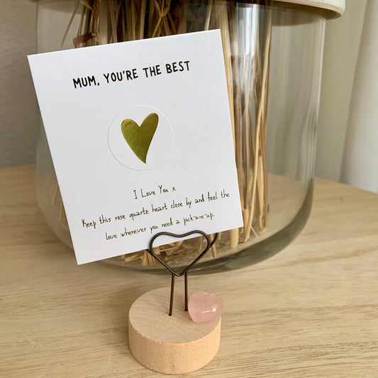 Kaartje 'Mum you're the best' incl. kaarthouder
