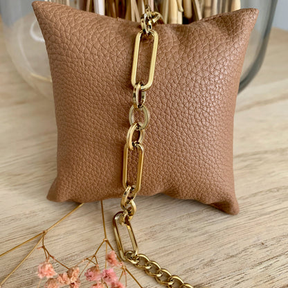 Armband langwerpige schakels - goud