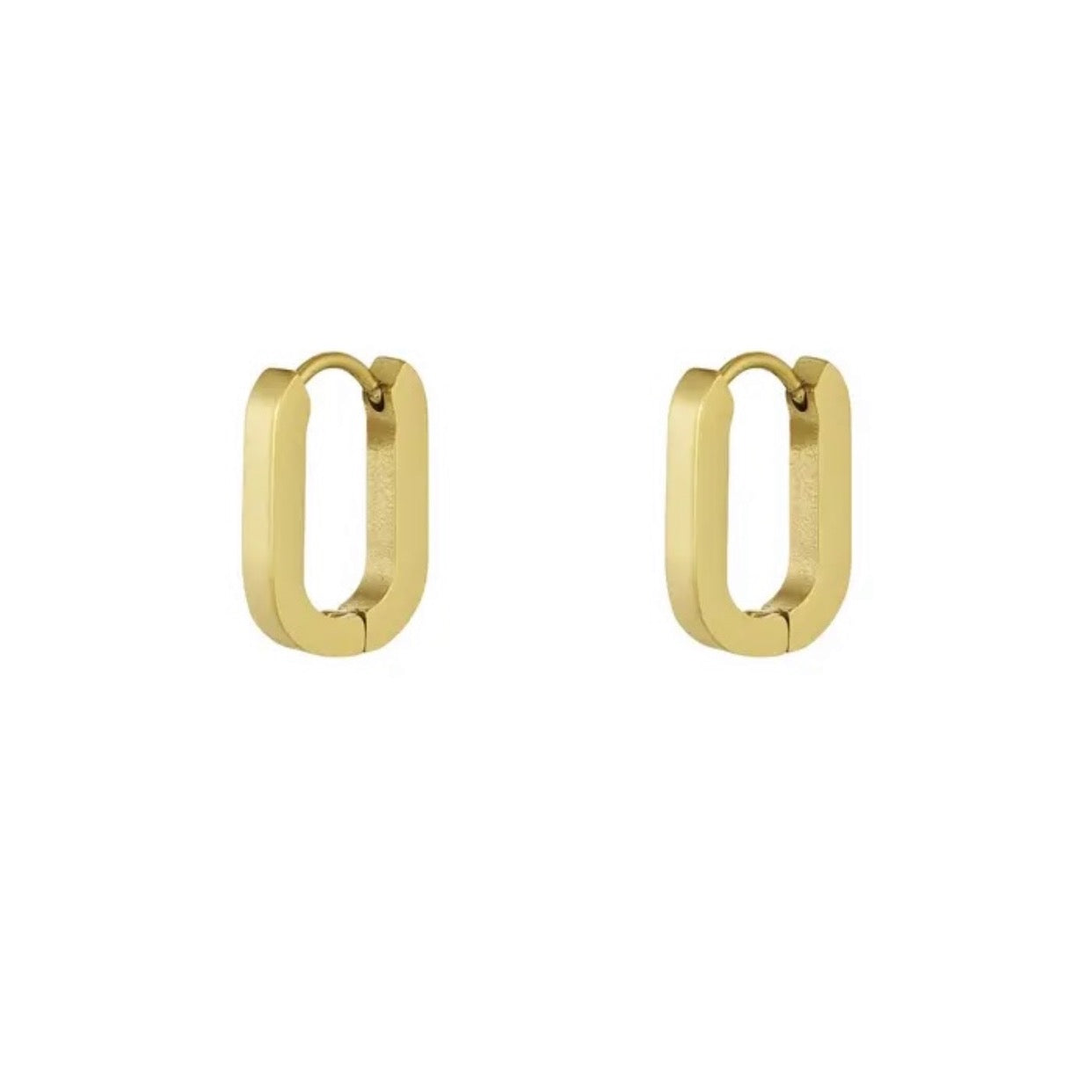 Basic ovale oorbellen klein - goud