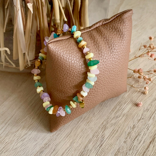 Armbandje 'Multi Pastel' Elastisch