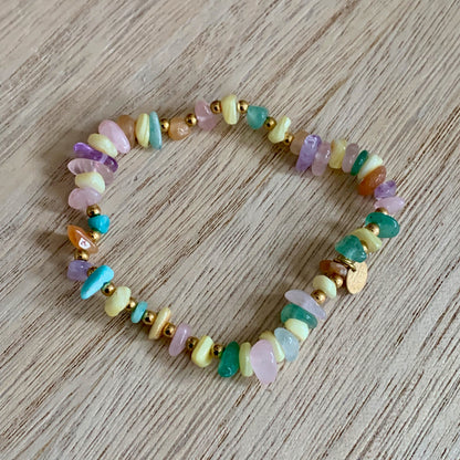 Armbandje 'Multi Pastel' Elastisch