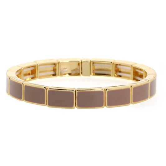 Armband 'Benthe' Taupe-Goud