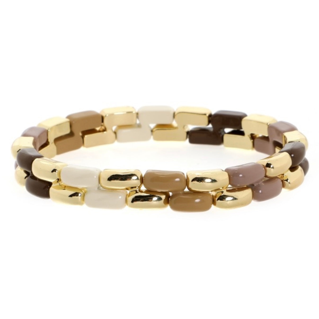 Armband 'Merel' Multi-Naturel-Goud